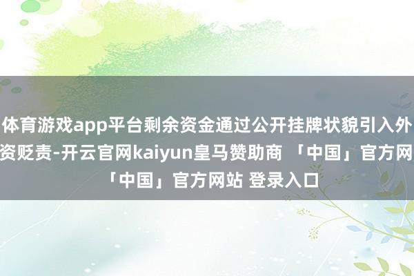 体育游戏app平台剩余资金通过公开挂牌状貌引入外部投资者增资贬责-开云官网kaiyun皇马赞助商 「中国」官方网站 登录入口