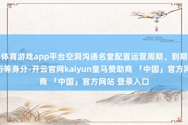 体育游戏app平台空洞沟通名堂配置运营周期、到期债券年度漫衍等身分-开云官网kaiyun皇马赞助商 「中国」官方网站 登录入口