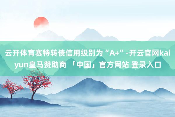 云开体育赛特转债信用级别为“A+”-开云官网kaiyun皇马赞助商 「中国」官方网站 登录入口
